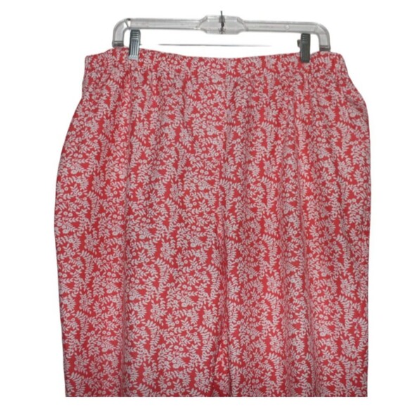 Alia Woman's Capris Pull-on Elastic Waist  Front Pockets Orange & white Size 16P - Picture 2 of 6